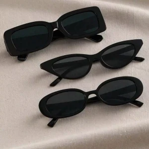Black Square & Triangle Sunglasses - 3 Pairs