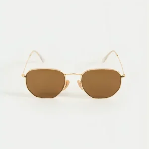 Square Aviator Sunglasses in Brown