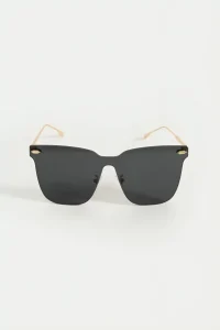 Black Rimless Wayfarer Sunglasses