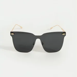 Black Rimless Wayfarer Sunglasses