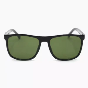 Black Unisex Sunglasses with Green Lenses